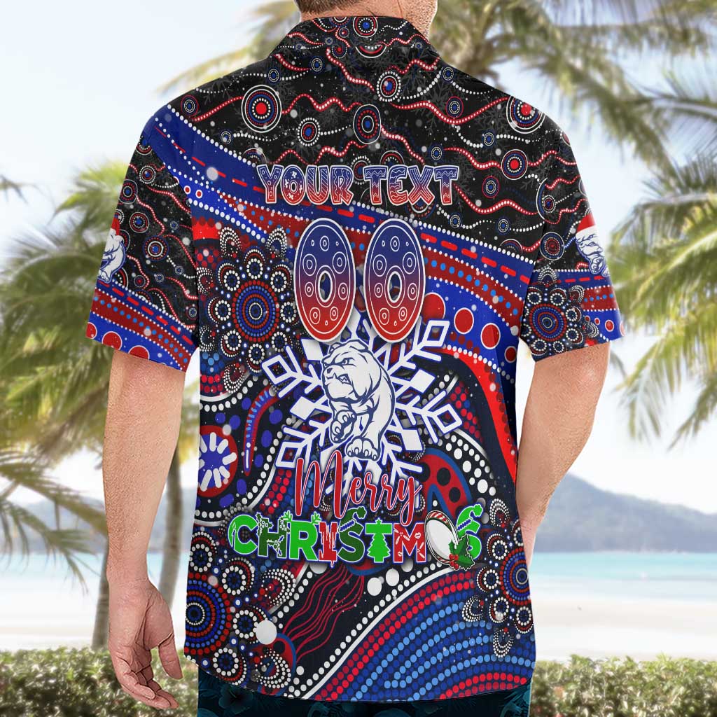 Merry Christmas AFL Bulldogs Hawaiian Shirt Aboriginal Santa Football Mascot - Vibe Hoodie Shop