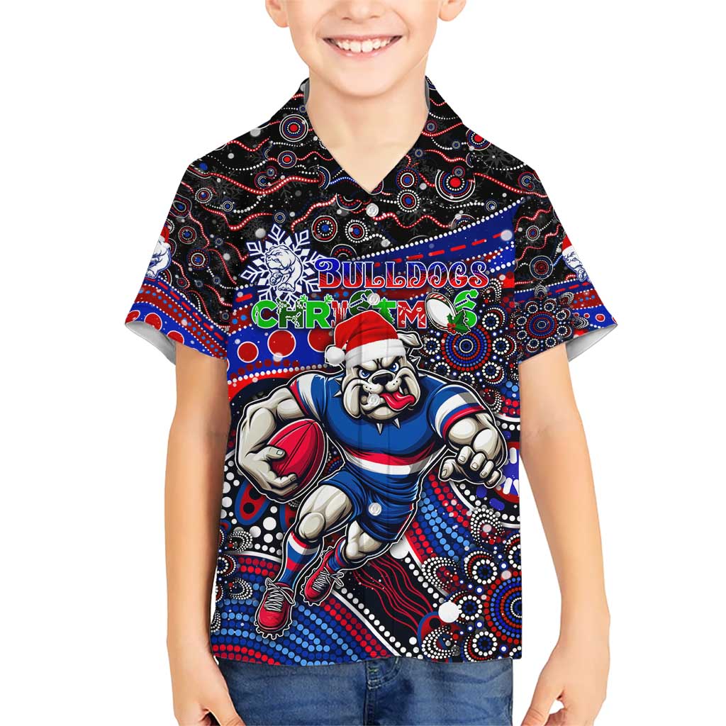 Merry Christmas AFL Bulldogs Hawaiian Shirt Aboriginal Santa Football Mascot - Vibe Hoodie Shop