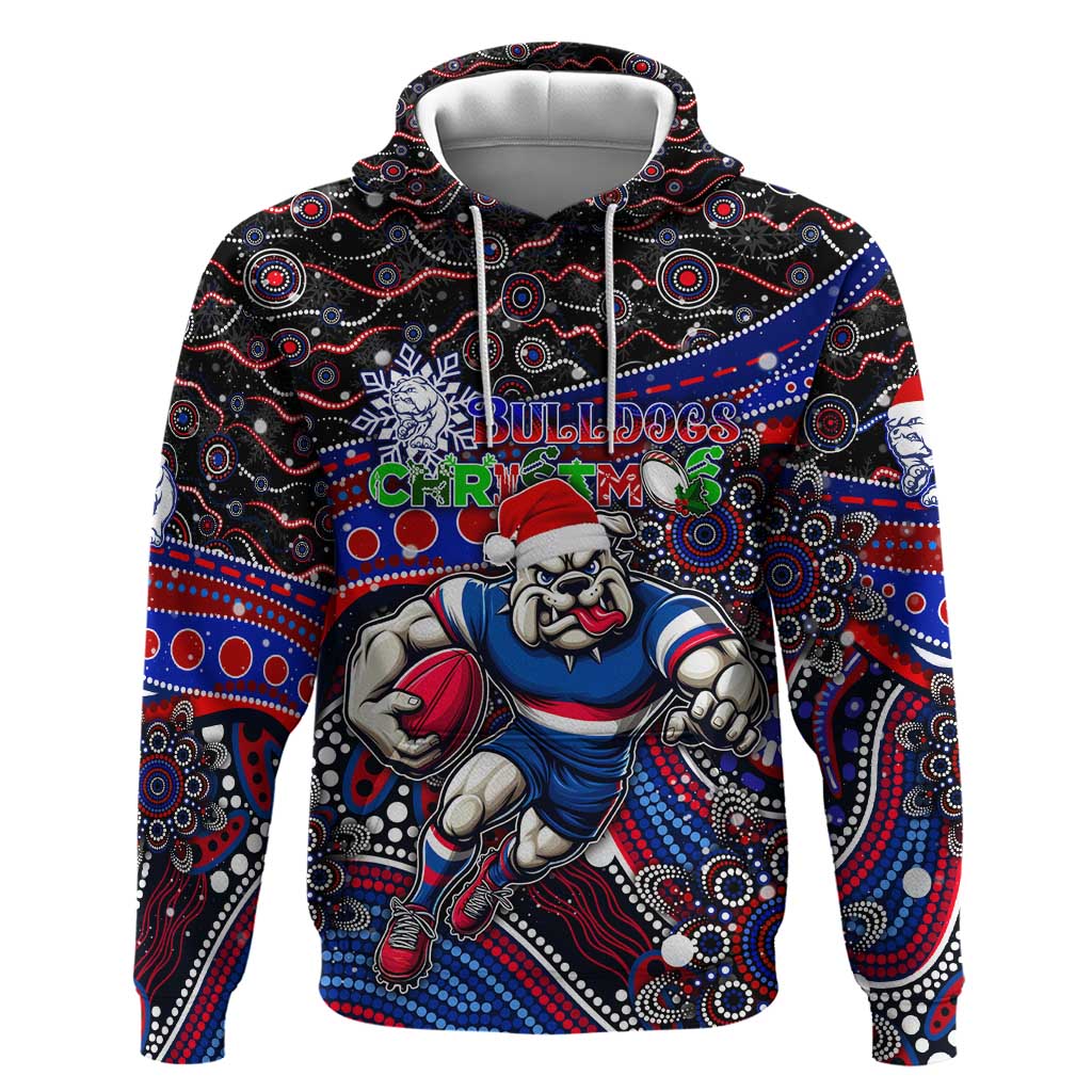 Merry Christmas AFL Bulldogs Hoodie Aboriginal Santa Football Mascot - Vibe Hoodie Shop