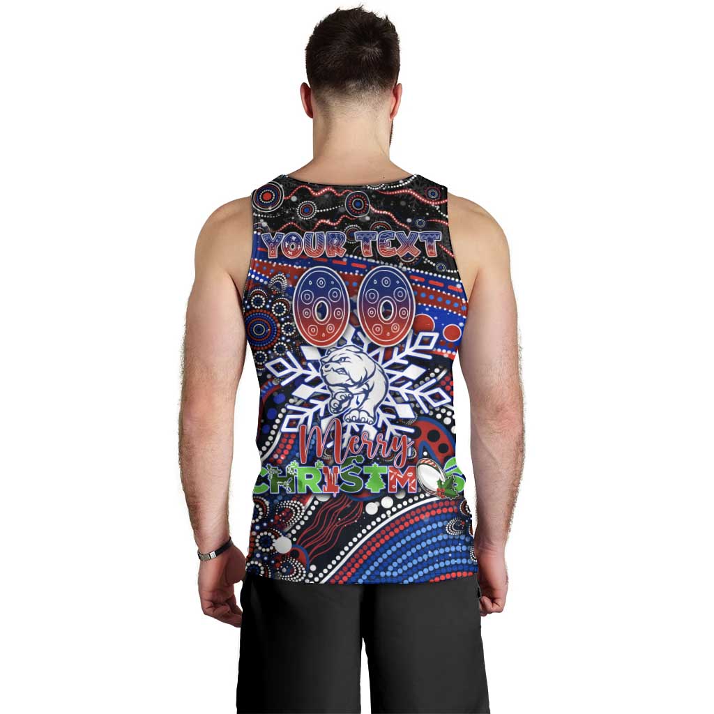 Merry Christmas AFL Bulldogs Men Tank Top Aboriginal Santa Football Mascot - Vibe Hoodie Shop