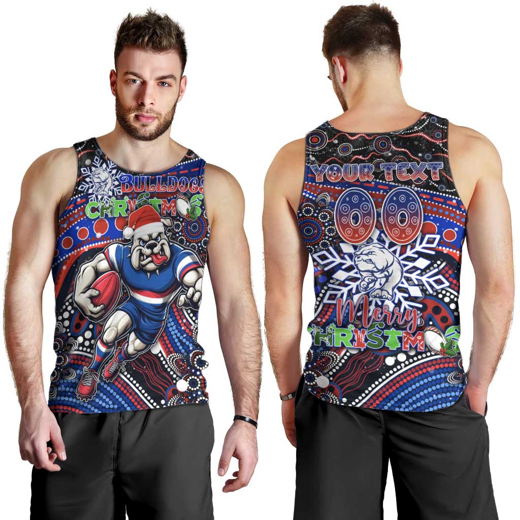 Merry Christmas AFL Bulldogs Men Tank Top Aboriginal Santa Football Mascot - Vibe Hoodie Shop