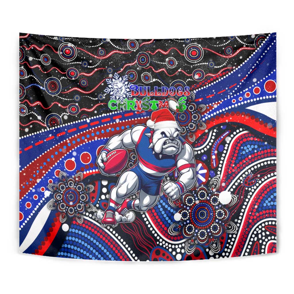 Merry Christmas AFL Bulldogs Tapestry Aboriginal Santa Football Mascot - Vibe Hoodie Shop