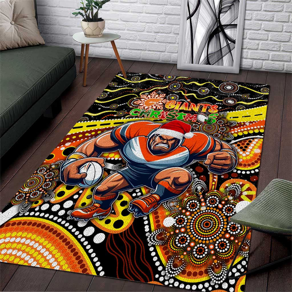 Merry Christmas AFL Giants Area Rug Aboriginal Santa Football Mascot - Vibe Hoodie Shop