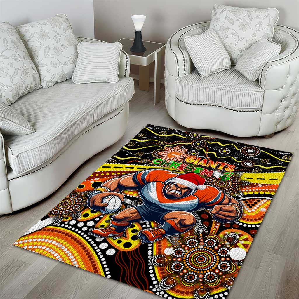 Merry Christmas AFL Giants Area Rug Aboriginal Santa Football Mascot - Vibe Hoodie Shop