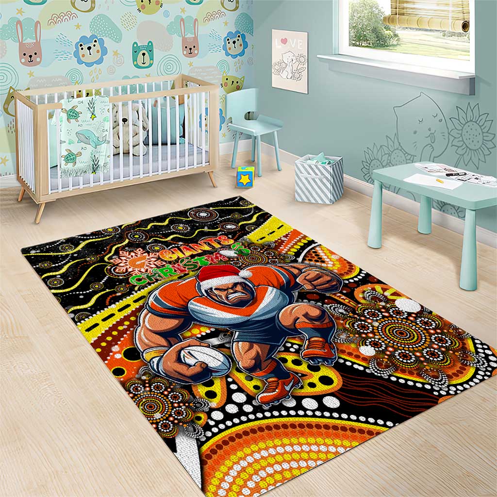 Merry Christmas AFL Giants Area Rug Aboriginal Santa Football Mascot - Vibe Hoodie Shop