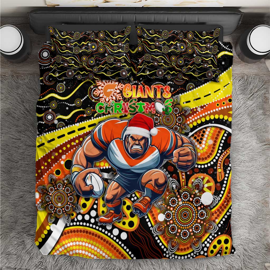 Merry Christmas AFL Giants Bedding Set Aboriginal Santa Football Mascot - Vibe Hoodie Shop