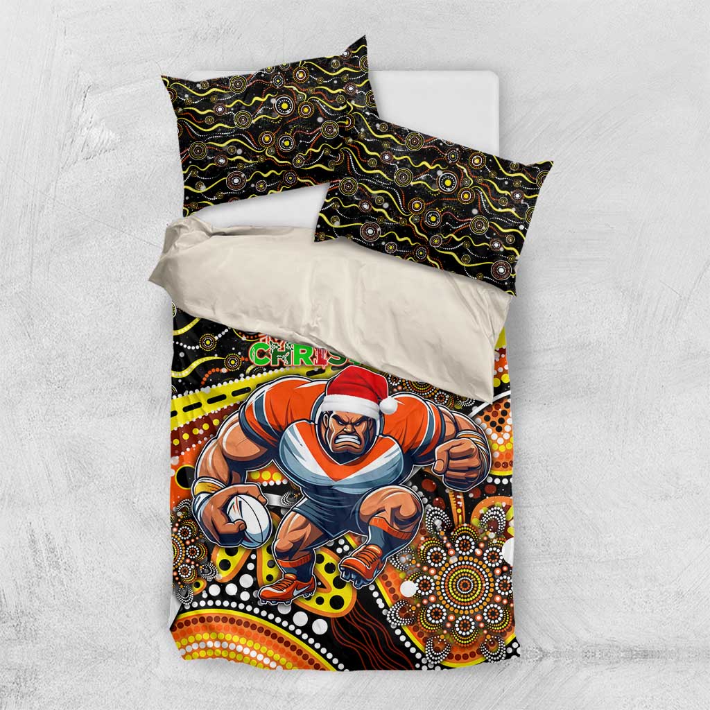 Merry Christmas AFL Giants Bedding Set Aboriginal Santa Football Mascot - Vibe Hoodie Shop