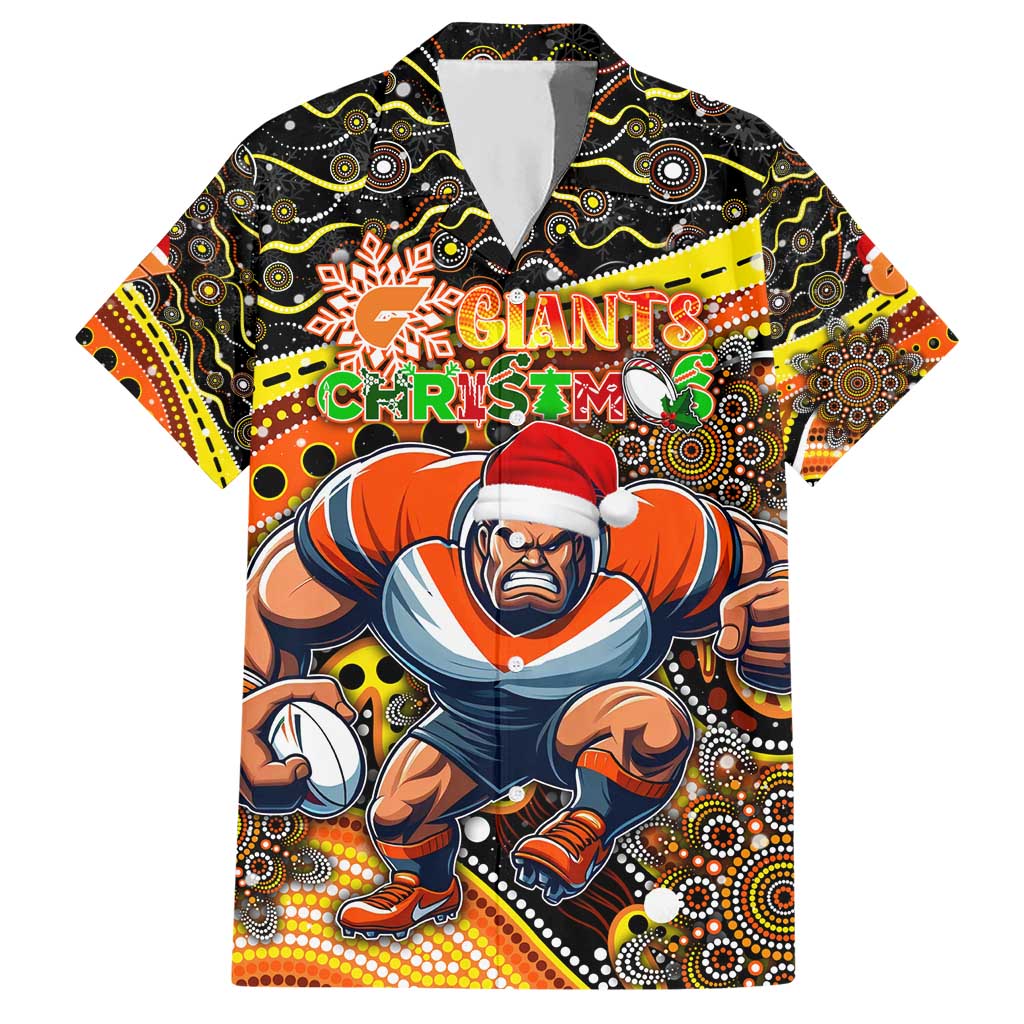 Merry Christmas AFL Giants Hawaiian Shirt Aboriginal Santa Football Mascot - Vibe Hoodie Shop