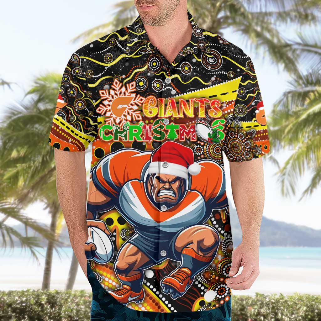 Merry Christmas AFL Giants Hawaiian Shirt Aboriginal Santa Football Mascot - Vibe Hoodie Shop