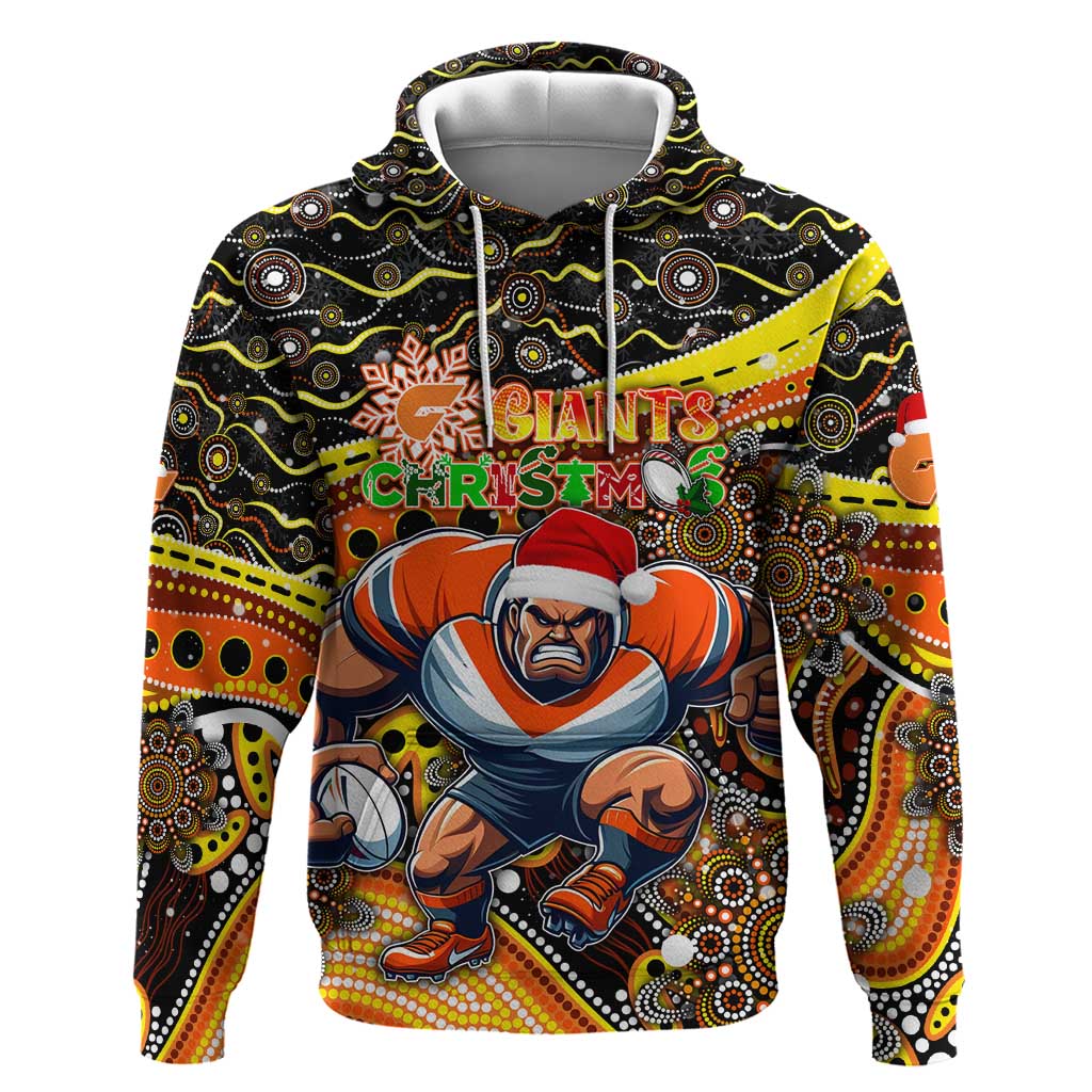 Merry Christmas AFL Giants Hoodie Aboriginal Santa Football Mascot - Vibe Hoodie Shop