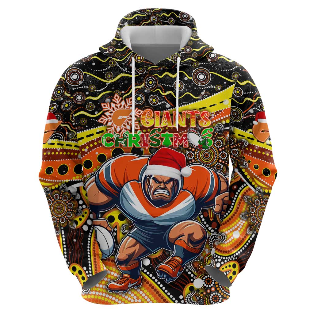 Merry Christmas AFL Giants Hoodie Aboriginal Santa Football Mascot - Vibe Hoodie Shop