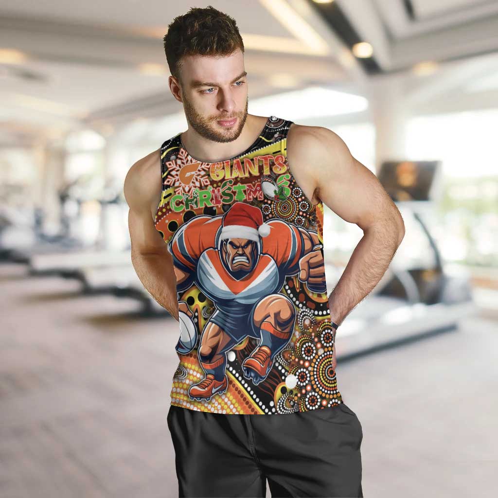 Merry Christmas AFL Giants Men Tank Top Aboriginal Santa Football Mascot - Vibe Hoodie Shop