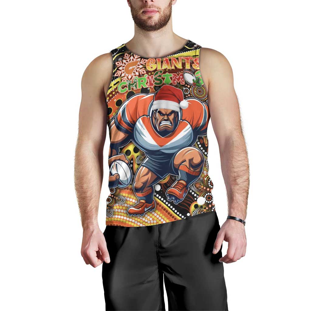 Merry Christmas AFL Giants Men Tank Top Aboriginal Santa Football Mascot - Vibe Hoodie Shop