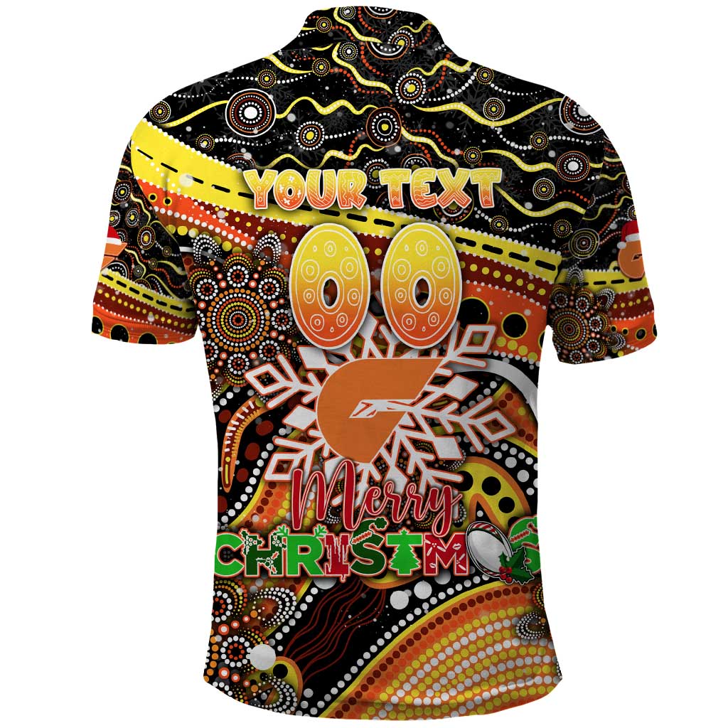 Merry Christmas AFL Giants Polo Shirt Aboriginal Santa Football Mascot - Vibe Hoodie Shop