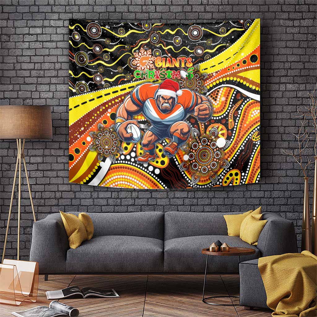 Merry Christmas AFL Giants Tapestry Aboriginal Santa Football Mascot - Vibe Hoodie Shop