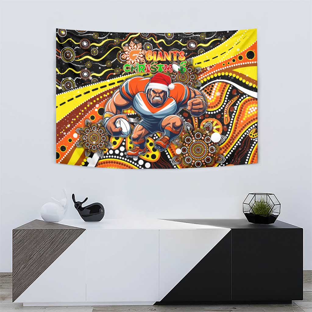 Merry Christmas AFL Giants Tapestry Aboriginal Santa Football Mascot - Vibe Hoodie Shop