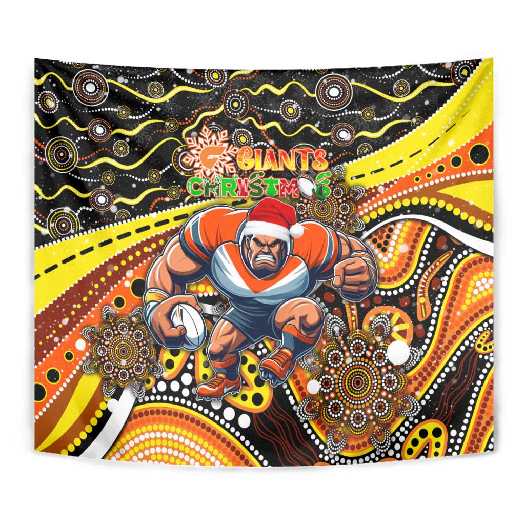 Merry Christmas AFL Giants Tapestry Aboriginal Santa Football Mascot - Vibe Hoodie Shop