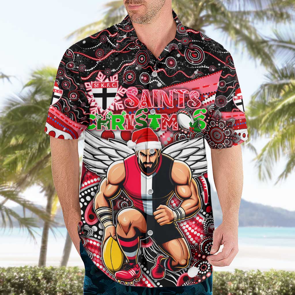 Merry Christmas AFL Saints Hawaiian Shirt Aboriginal Santa Football Mascot - Vibe Hoodie Shop