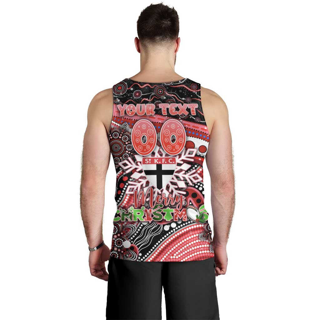 Merry Christmas AFL Saints Men Tank Top Aboriginal Santa Football Mascot - Vibe Hoodie Shop