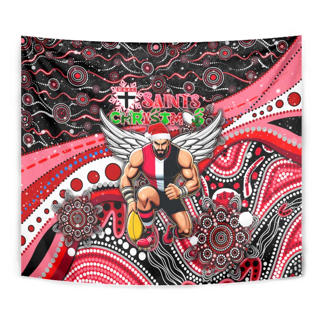 Merry Christmas AFL Saints Tapestry Aboriginal Santa Football Mascot - Vibe Hoodie Shop