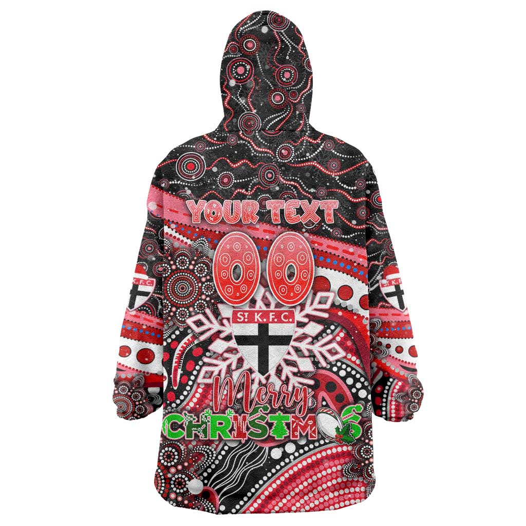 Merry Christmas AFL Saints Wearable Blanket Hoodie Aboriginal Santa Football Mascot - Vibe Hoodie Shop