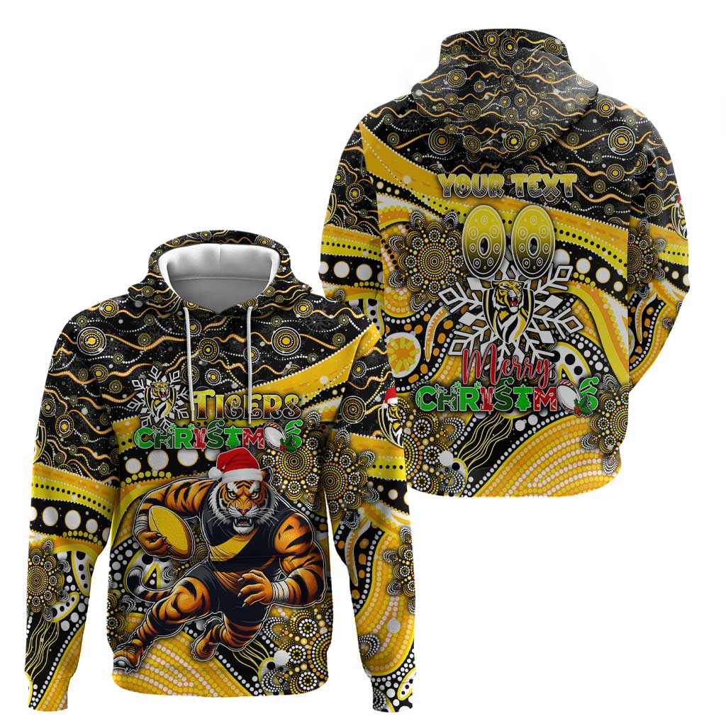 Merry Christmas AFL Richmond Tigers Hoodie Aboriginal Santa Football Mascot - Vibe Hoodie Shop