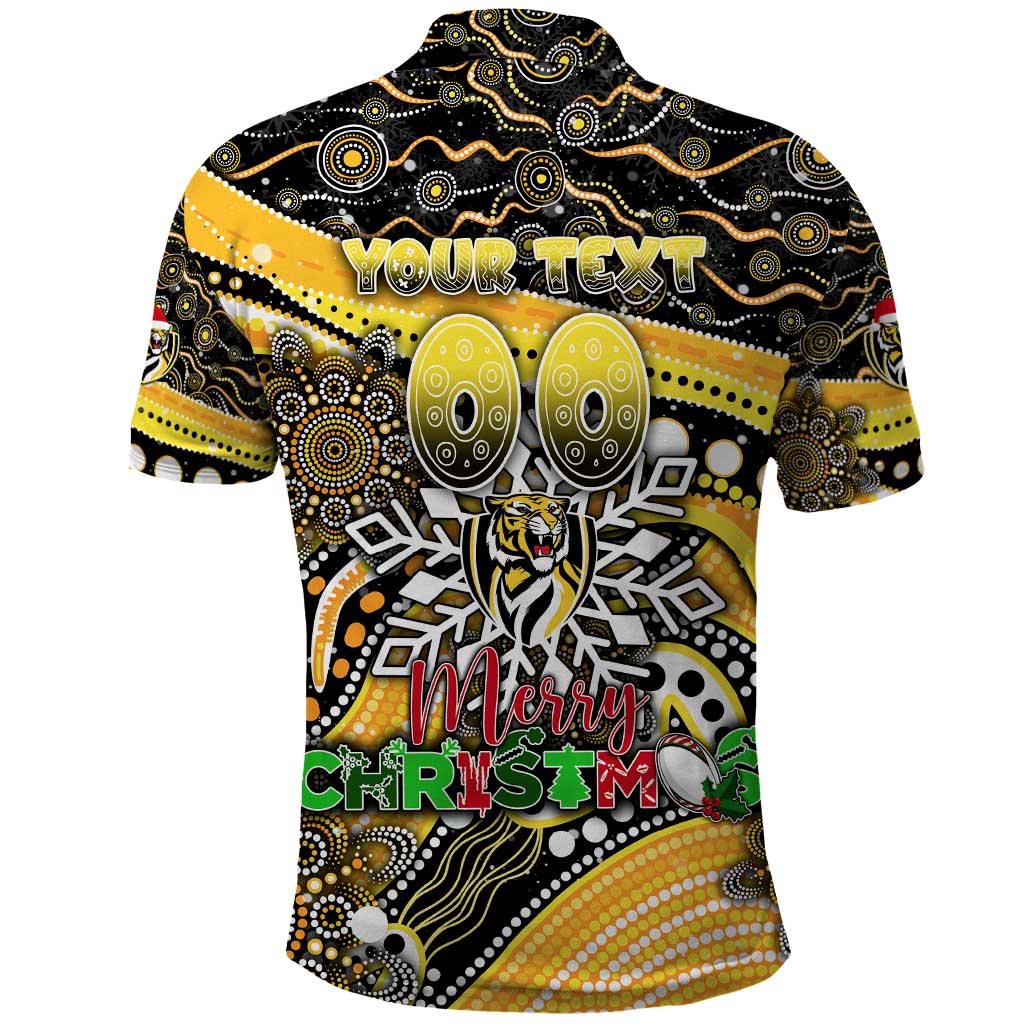 Merry Christmas AFL Richmond Tigers Polo Shirt Aboriginal Santa Football Mascot - Vibe Hoodie Shop