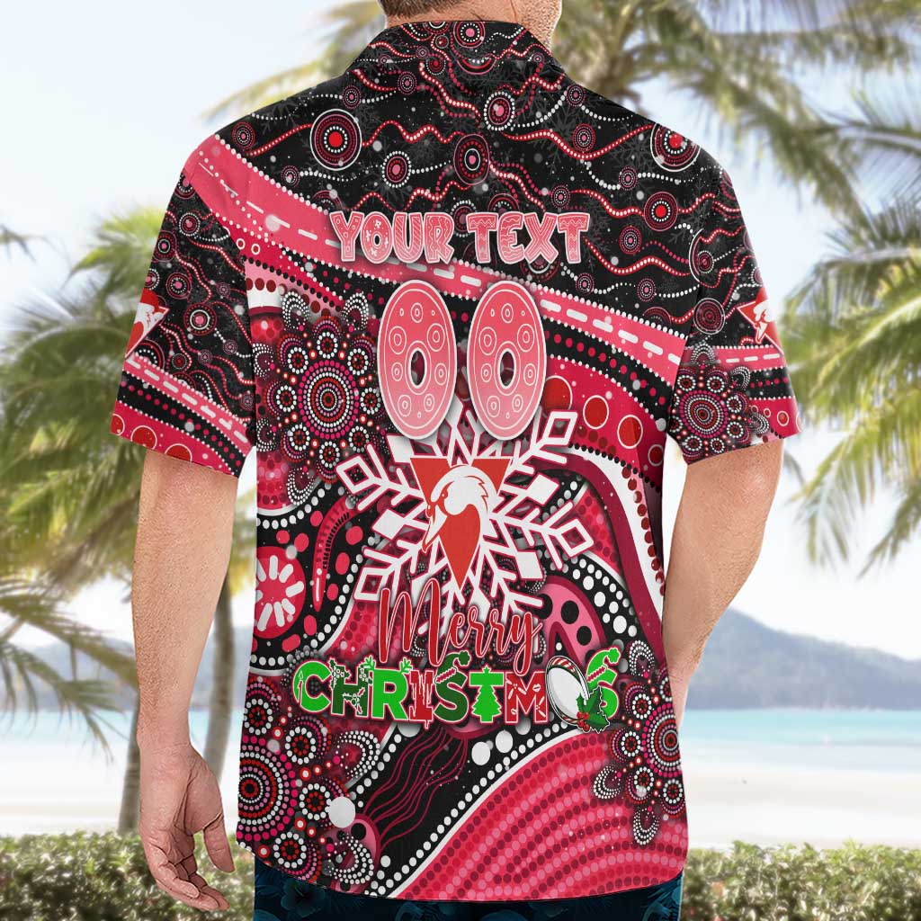 Merry Christmas AFL Swans Hawaiian Shirt Aboriginal Santa Football Mascot - Vibe Hoodie Shop