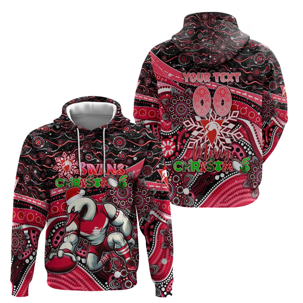 Merry Christmas AFL Swans Hoodie Aboriginal Santa Football Mascot - Vibe Hoodie Shop