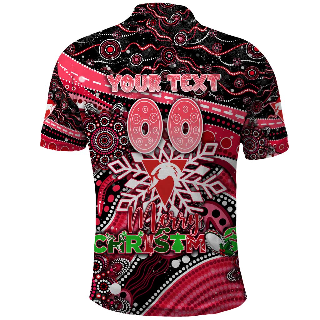 Merry Christmas AFL Swans Polo Shirt Aboriginal Santa Football Mascot - Vibe Hoodie Shop