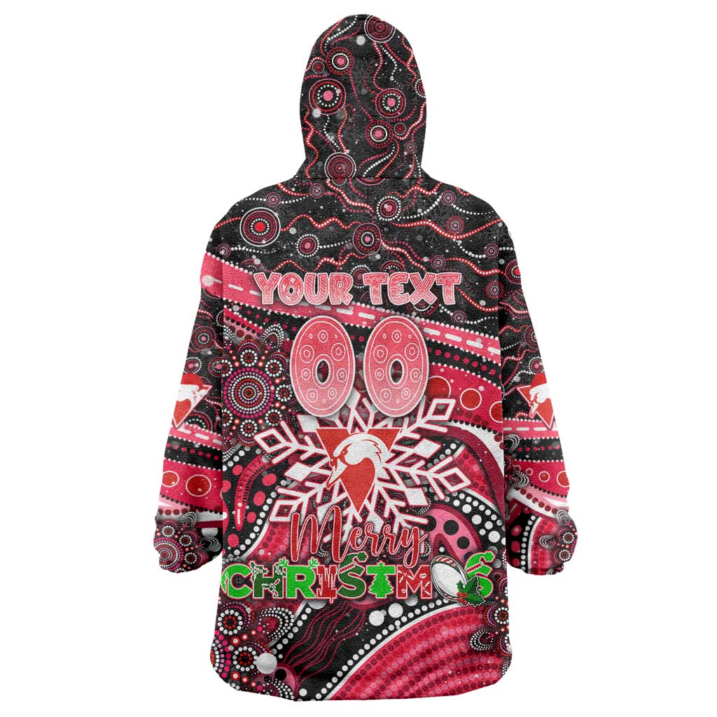 Merry Christmas AFL Swans Wearable Blanket Hoodie Aboriginal Santa Football Mascot - Vibe Hoodie Shop