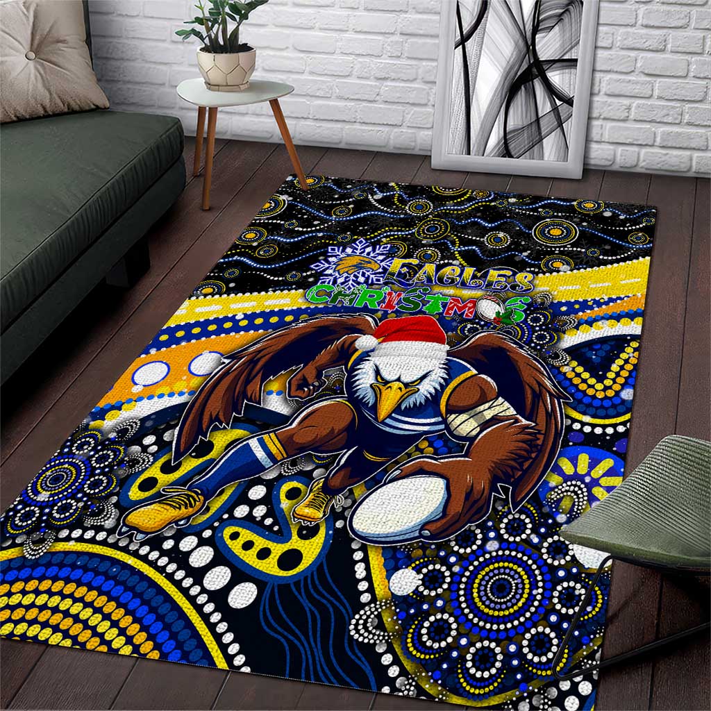 Merry Christmas AFL Eagles Area Rug Aboriginal Santa Football Mascot - Vibe Hoodie Shop