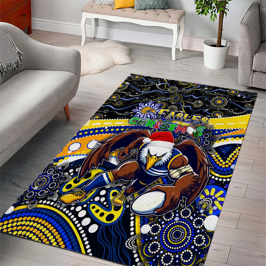 Merry Christmas AFL Eagles Area Rug Aboriginal Santa Football Mascot - Vibe Hoodie Shop