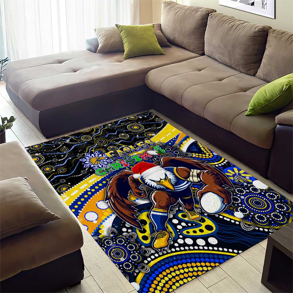 Merry Christmas AFL Eagles Area Rug Aboriginal Santa Football Mascot - Vibe Hoodie Shop