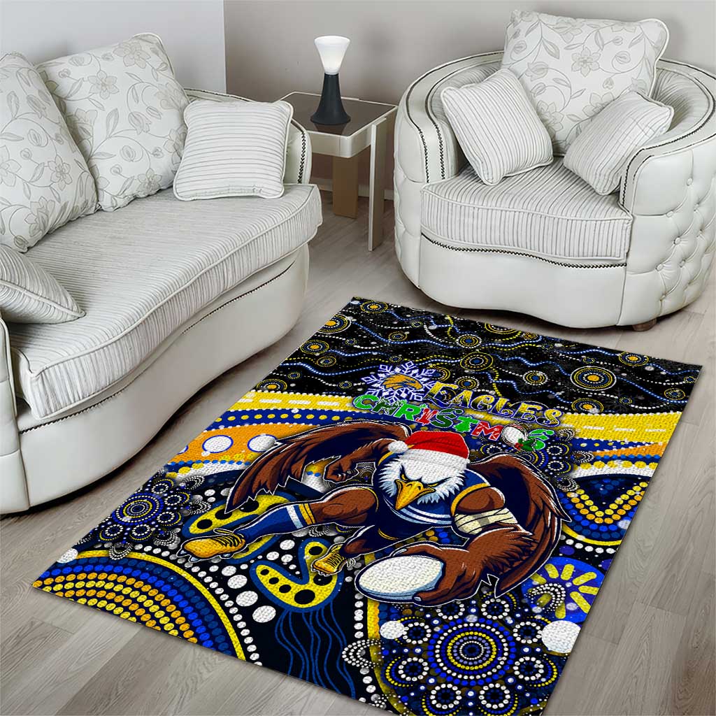 Merry Christmas AFL Eagles Area Rug Aboriginal Santa Football Mascot - Vibe Hoodie Shop