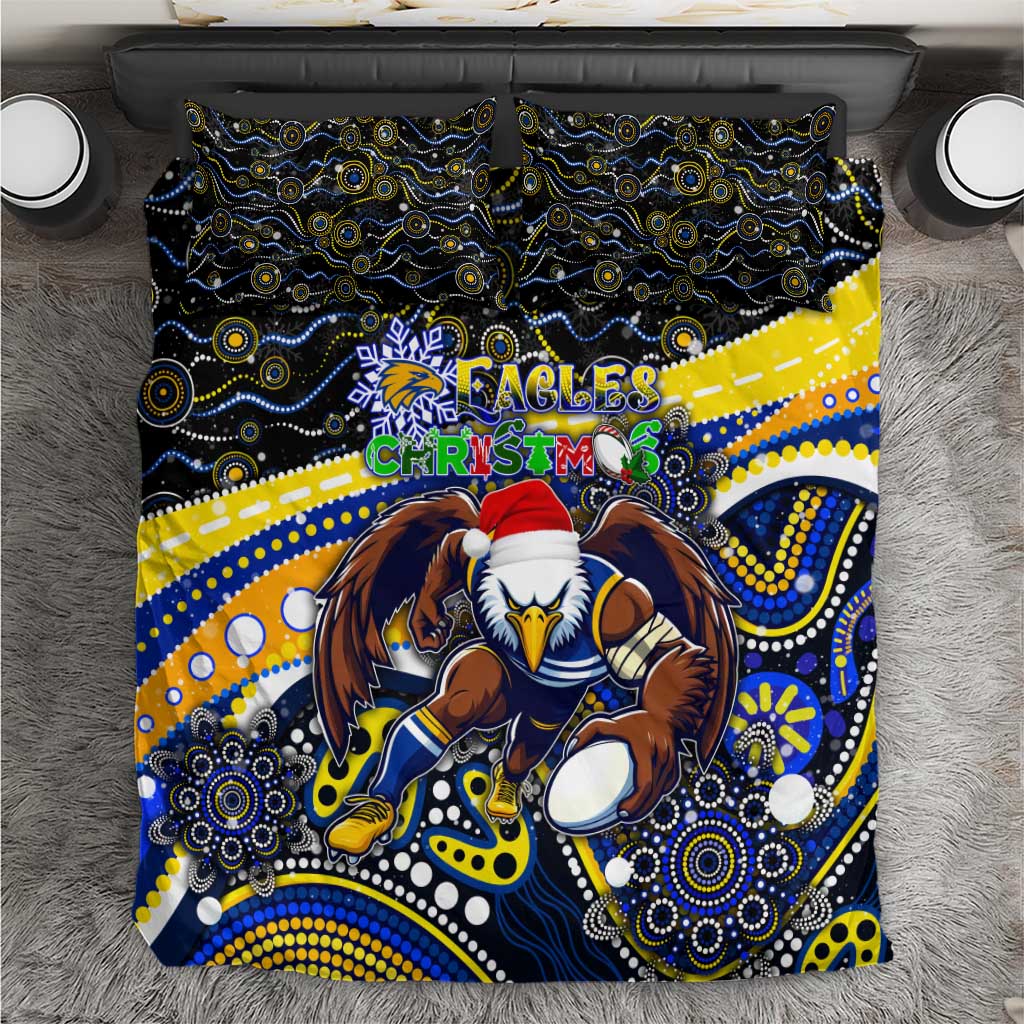 Merry Christmas AFL Eagles Bedding Set Aboriginal Santa Football Mascot - Vibe Hoodie Shop