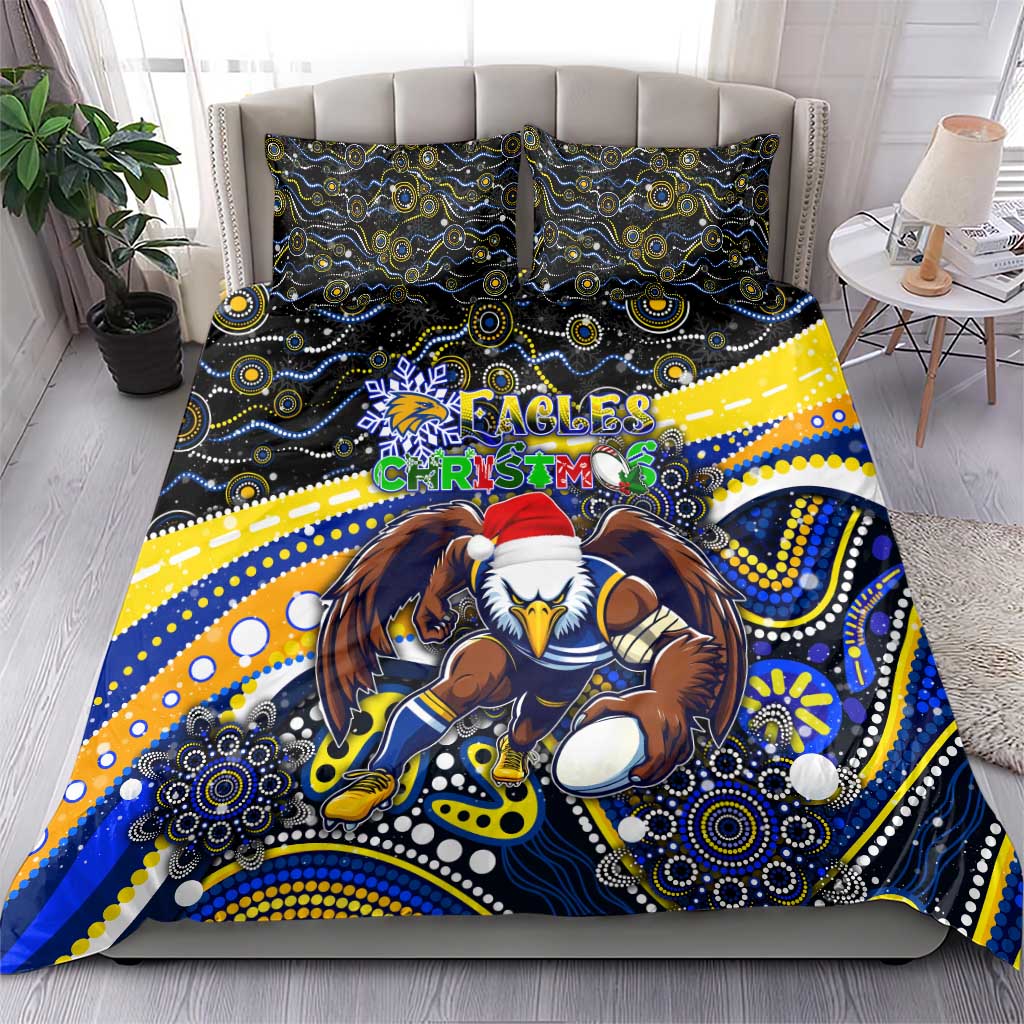 Merry Christmas AFL Eagles Bedding Set Aboriginal Santa Football Mascot - Vibe Hoodie Shop