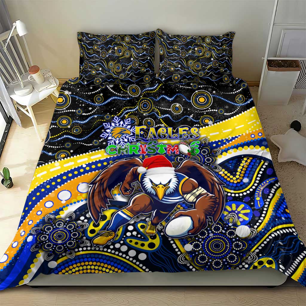Merry Christmas AFL Eagles Bedding Set Aboriginal Santa Football Mascot - Vibe Hoodie Shop