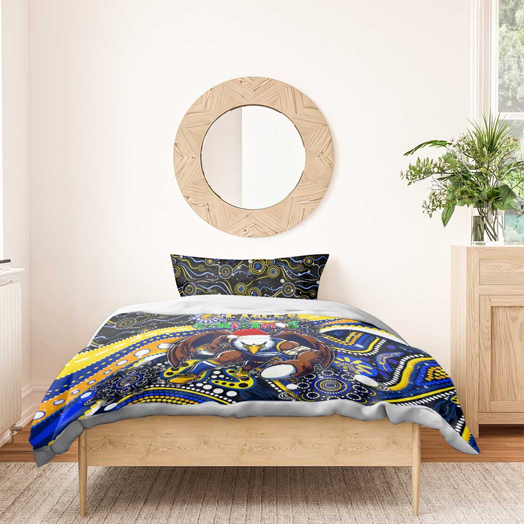 Merry Christmas AFL Eagles Bedding Set Aboriginal Santa Football Mascot - Vibe Hoodie Shop