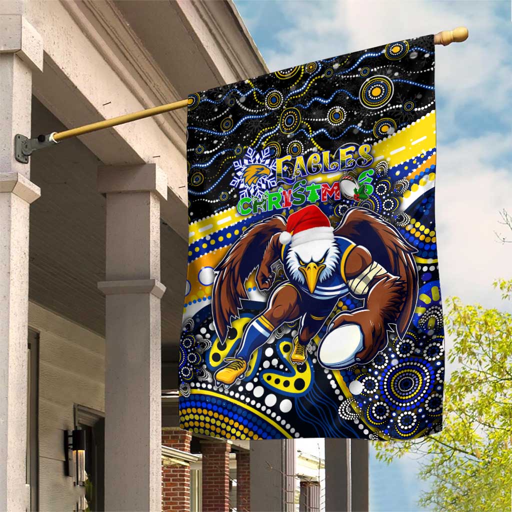 Merry Christmas AFL Eagles Garden Flag Aboriginal Santa Football Mascot - Vibe Hoodie Shop