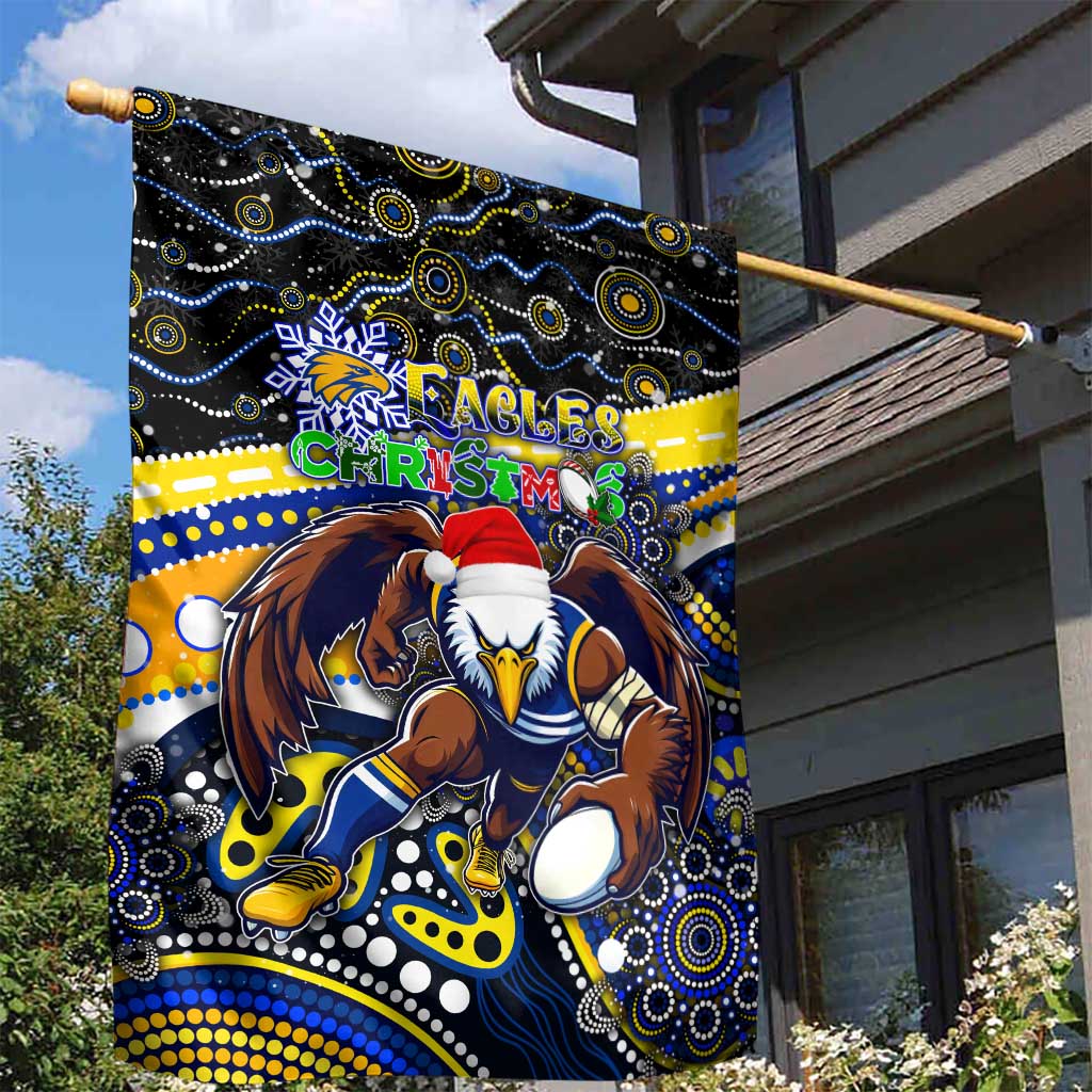 Merry Christmas AFL Eagles Garden Flag Aboriginal Santa Football Mascot - Vibe Hoodie Shop