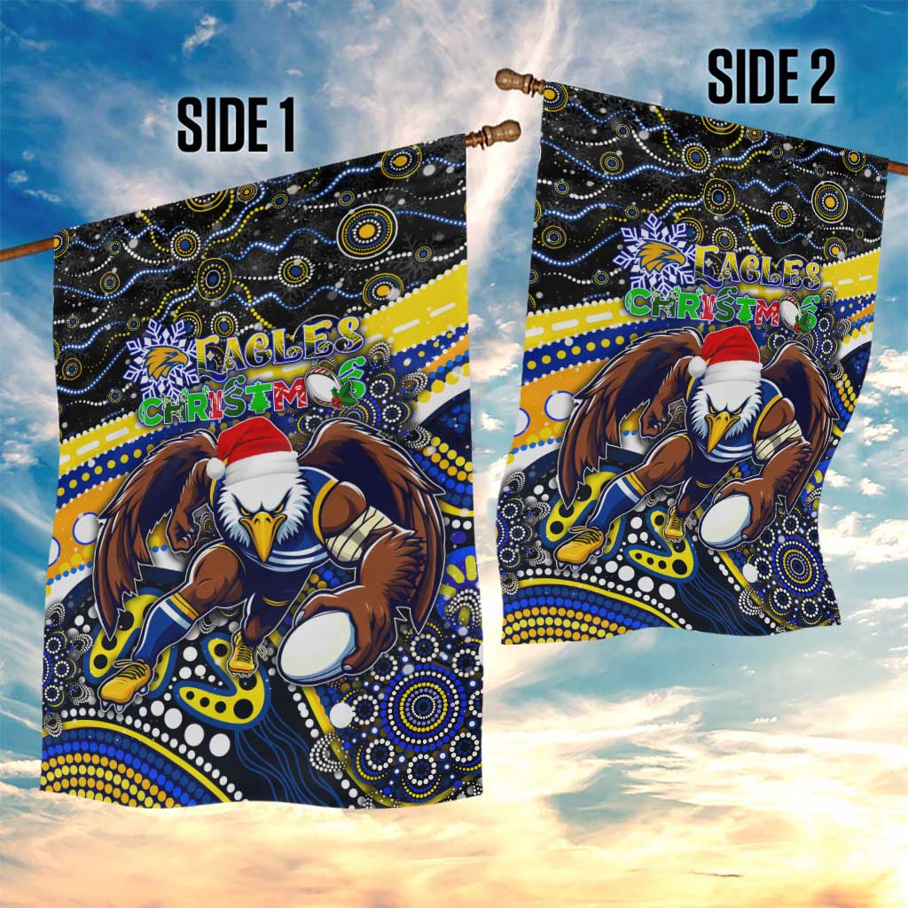 Merry Christmas AFL Eagles Garden Flag Aboriginal Santa Football Mascot - Vibe Hoodie Shop