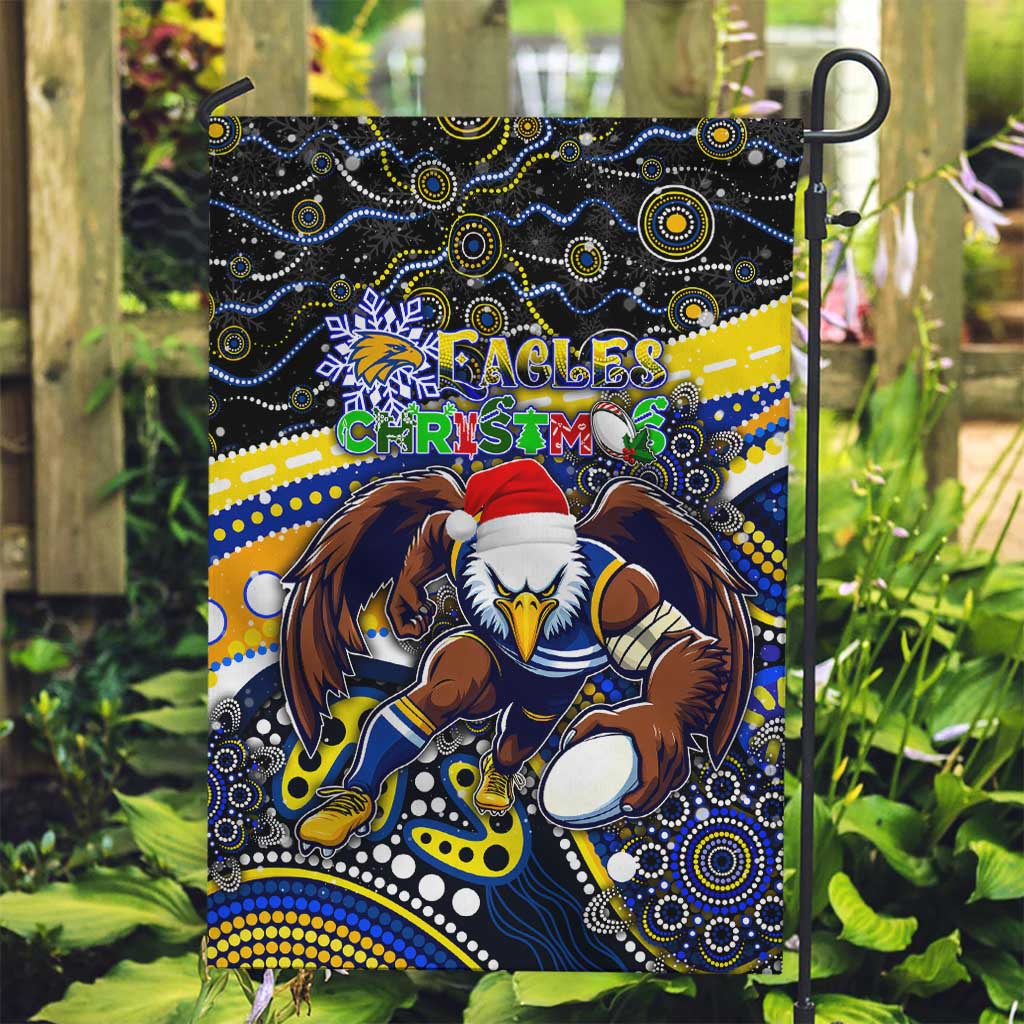 Merry Christmas AFL Eagles Garden Flag Aboriginal Santa Football Mascot - Vibe Hoodie Shop