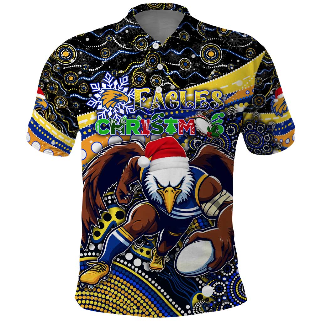 Merry Christmas AFL Eagles Polo Shirt Aboriginal Santa Football Mascot - Vibe Hoodie Shop