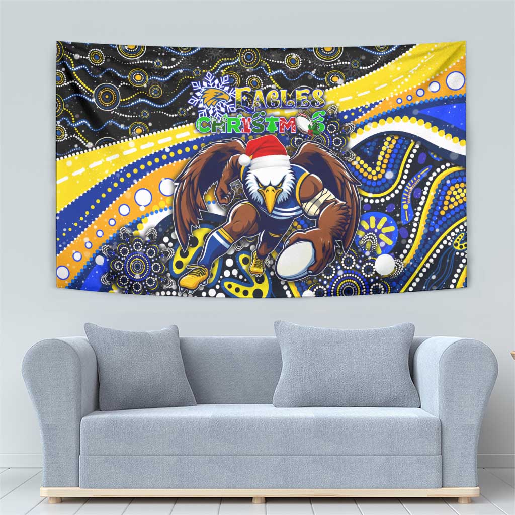 Merry Christmas AFL Eagles Tapestry Aboriginal Santa Football Mascot - Vibe Hoodie Shop