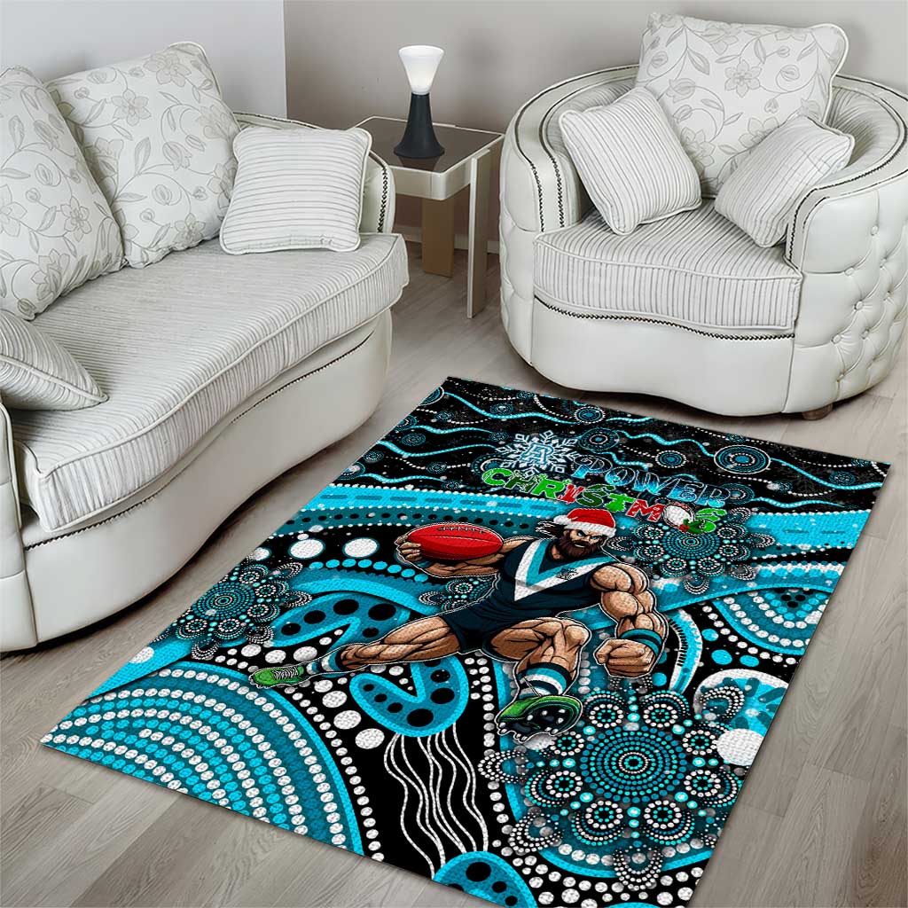 Merry Christmas AFL Power Area Rug Aboriginal Santa Football Mascot - Vibe Hoodie Shop