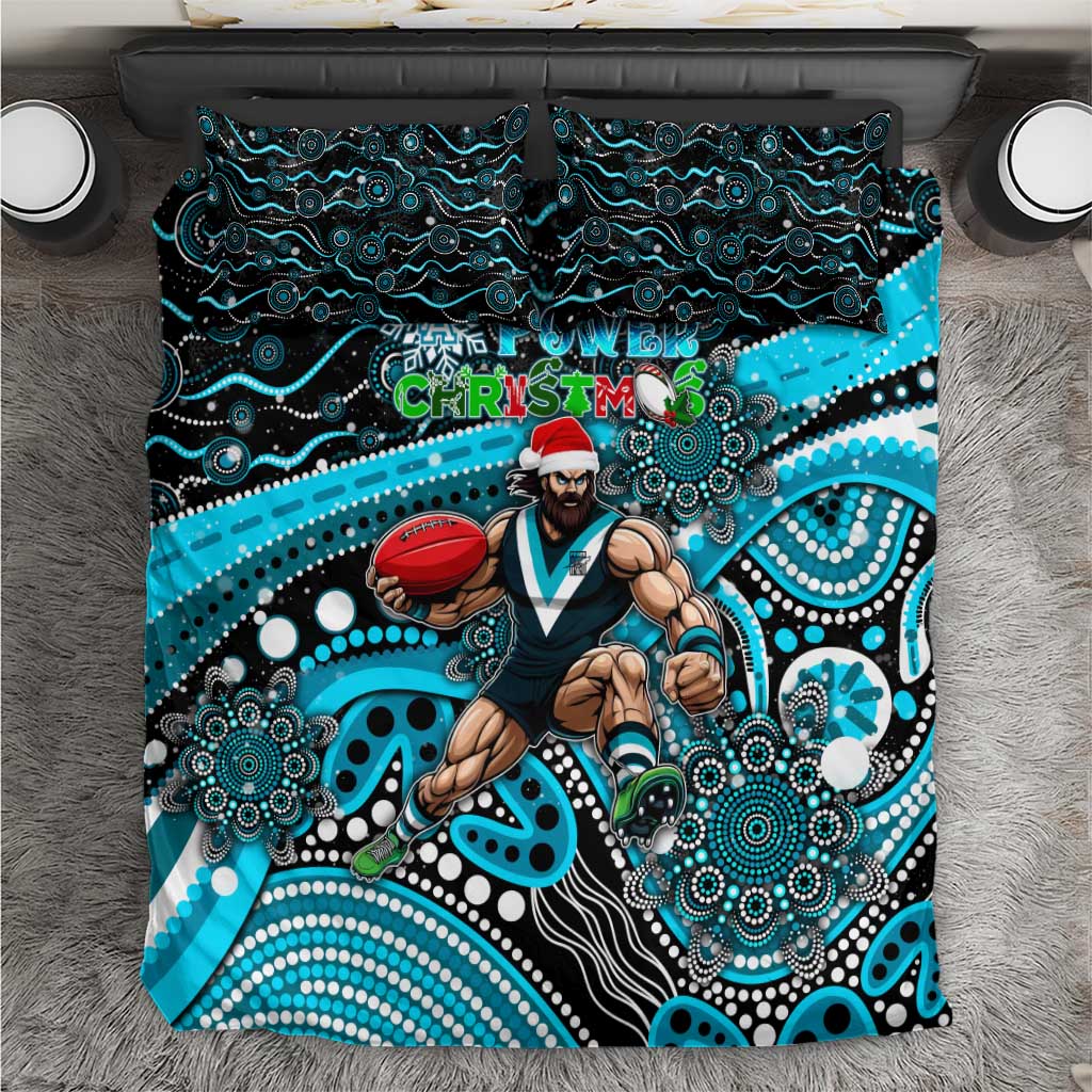 Merry Christmas AFL Power Bedding Set Aboriginal Santa Football Mascot - Vibe Hoodie Shop