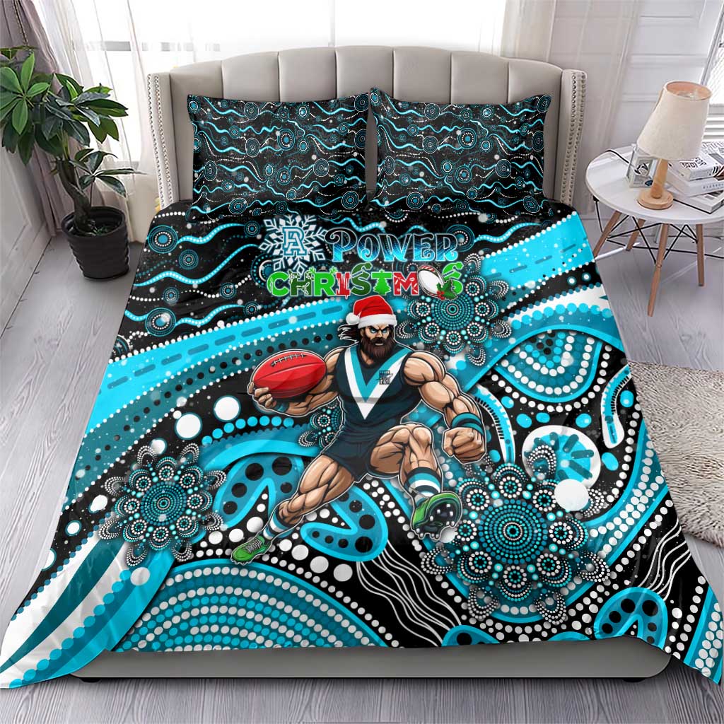 Merry Christmas AFL Power Bedding Set Aboriginal Santa Football Mascot - Vibe Hoodie Shop