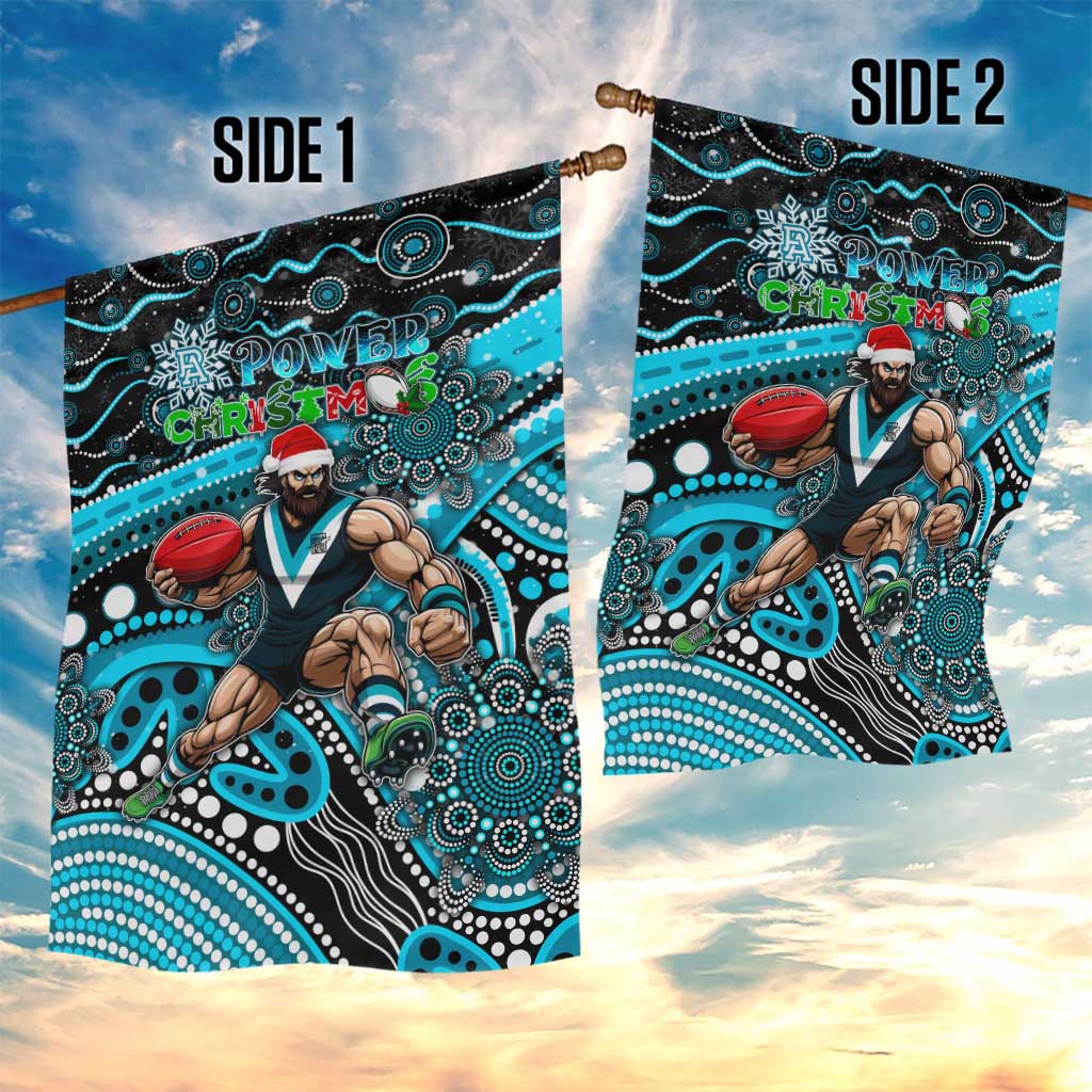 Merry Christmas AFL Power Garden Flag Aboriginal Santa Football Mascot - Vibe Hoodie Shop