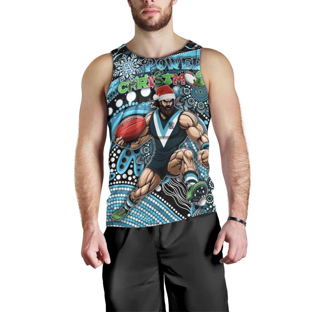 Merry Christmas AFL Power Men Tank Top Aboriginal Santa Football Mascot - Vibe Hoodie Shop